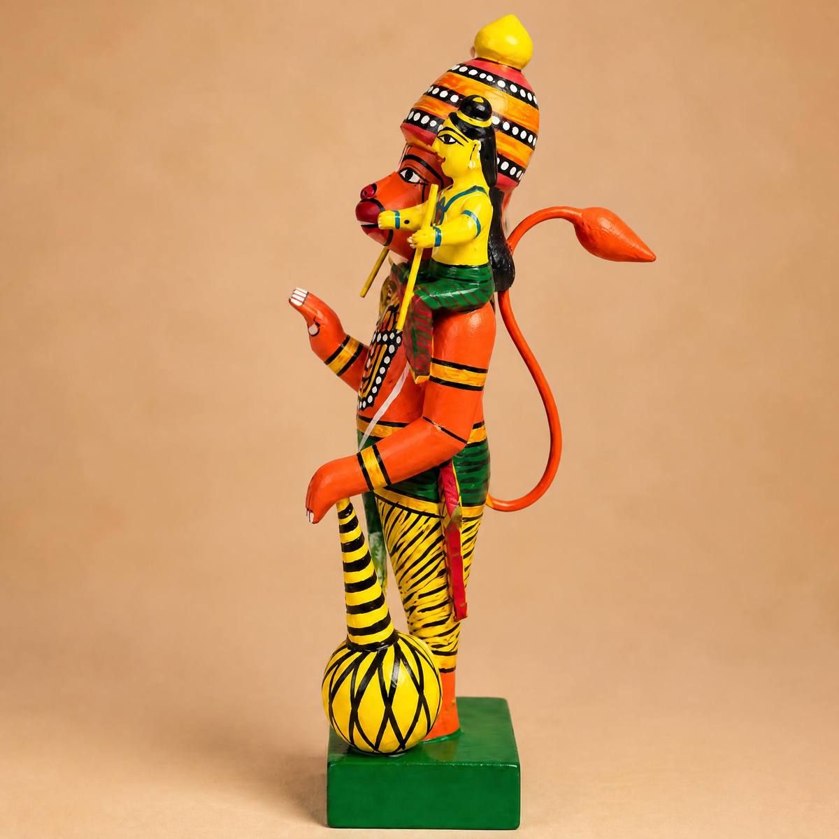 Sthula's Multicolor Wooden Hanuman Decorative Showpiece