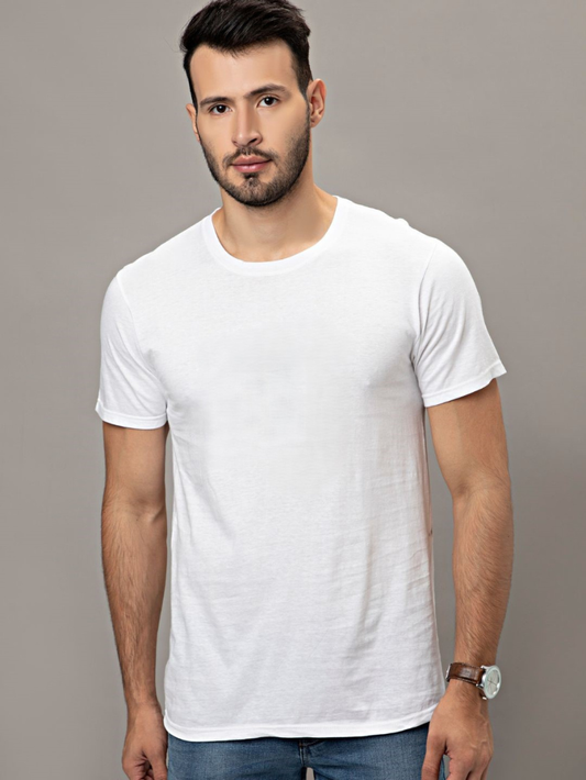 Sthula's Men White Cotton T-Shirt