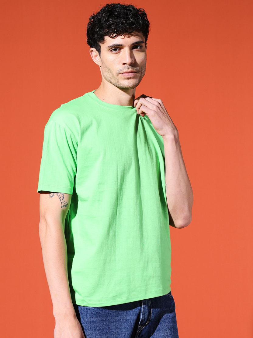 Sthula's Men Perrot Green Cotton T-Shirt