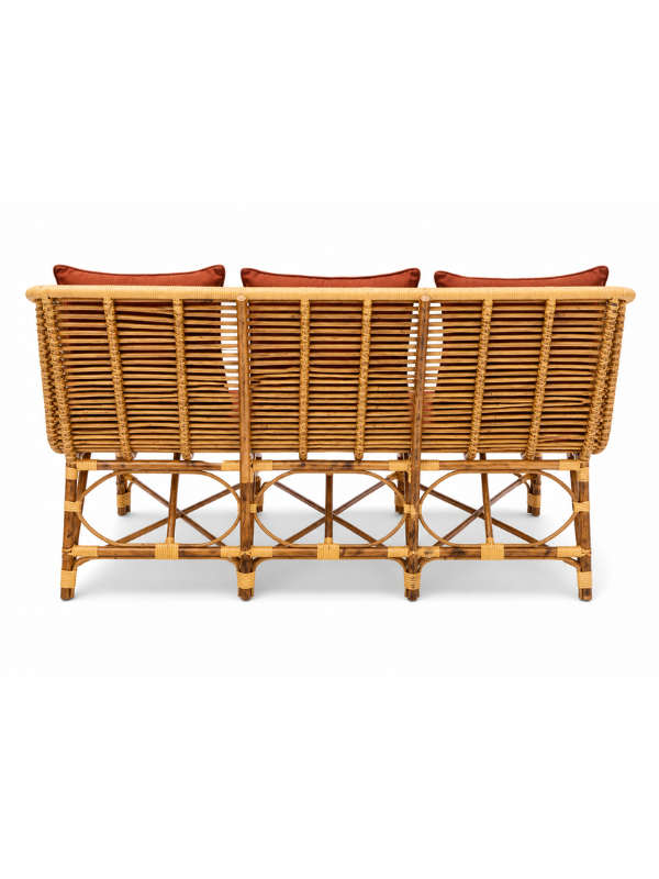 Sthula's Handmade Rattan 3 Seater Sofa – Brown Color
