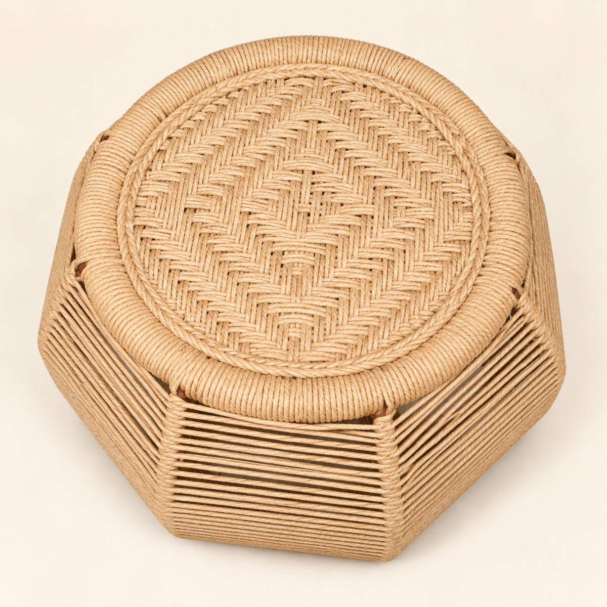 Sthula's Handmade Cane Stool – Natural Woven Rattan Round Stool