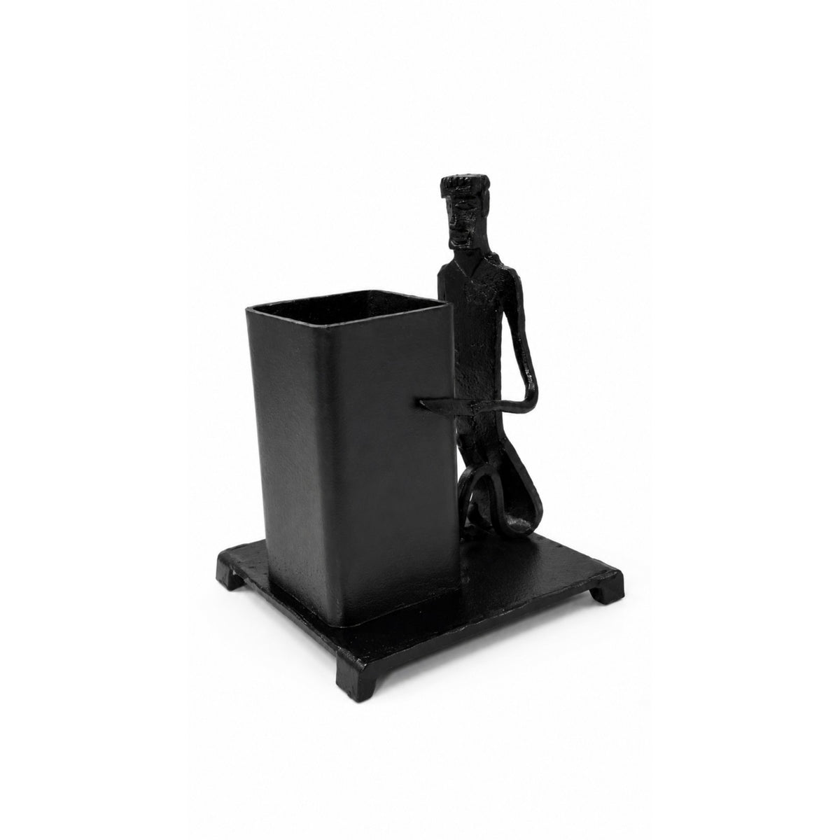 Sthula's Handmade Black Metal Man Pen Stand