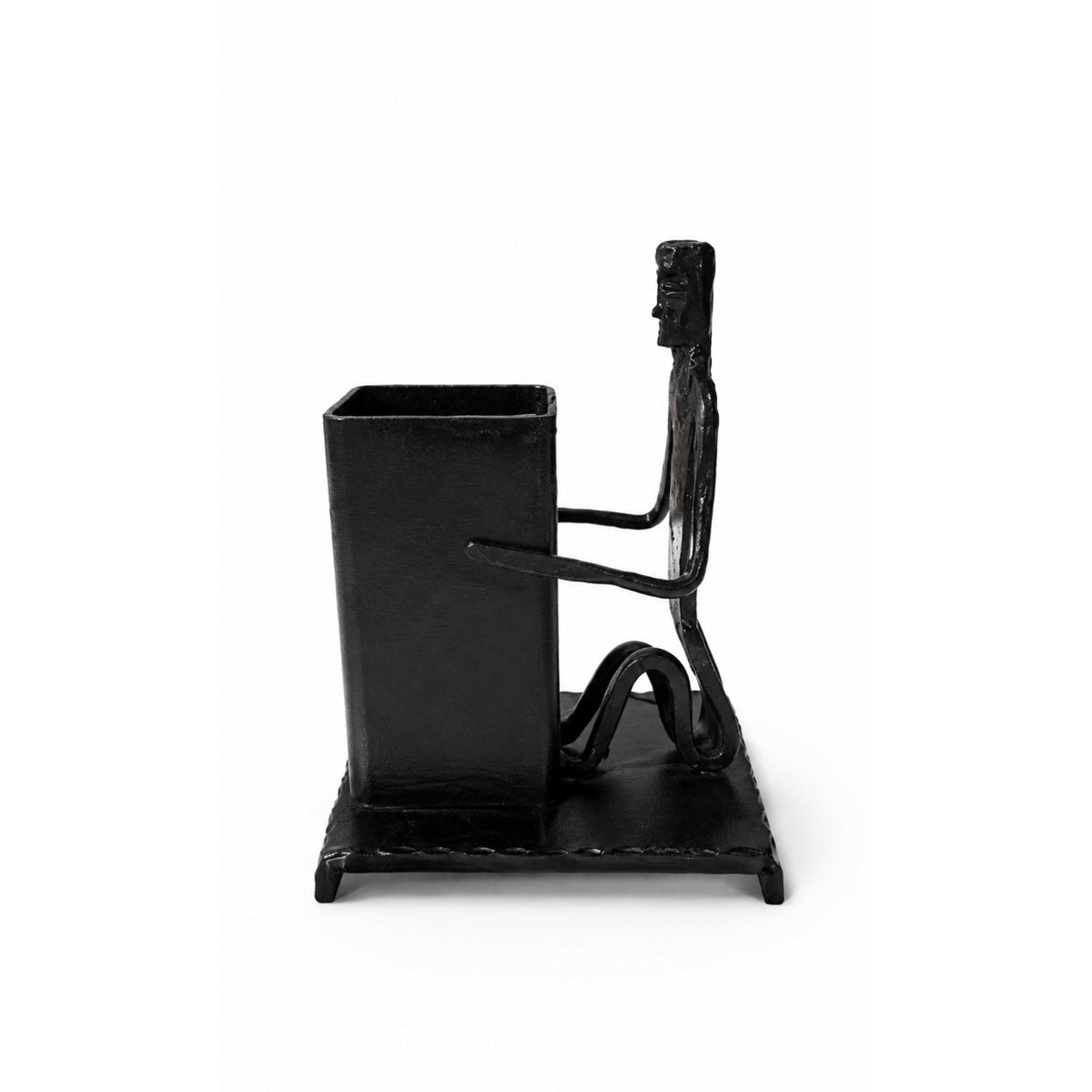Sthula's Handmade Black Metal Man Pen Stand