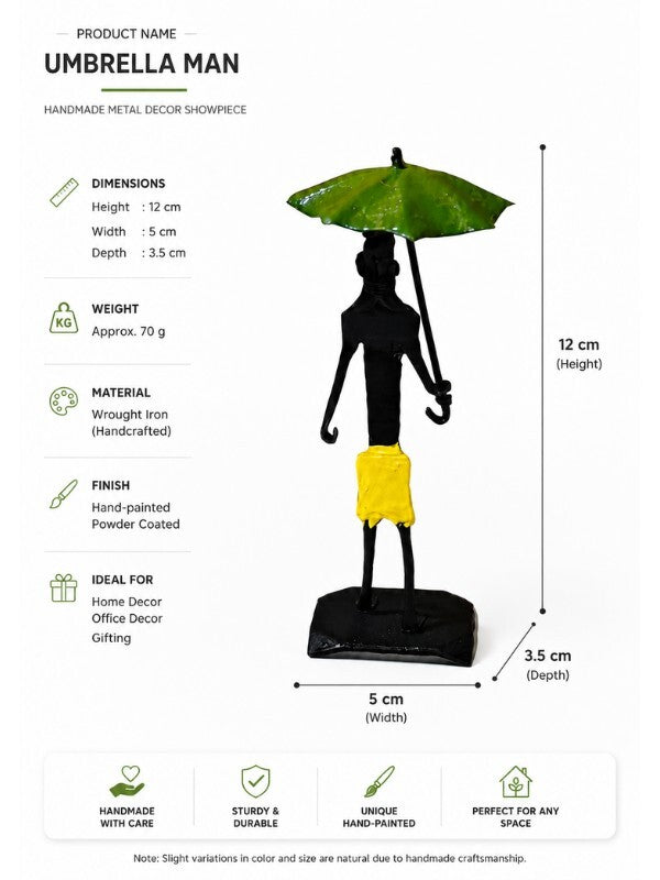 Sthula's Handmade Umbrella Lady Metal Figurine