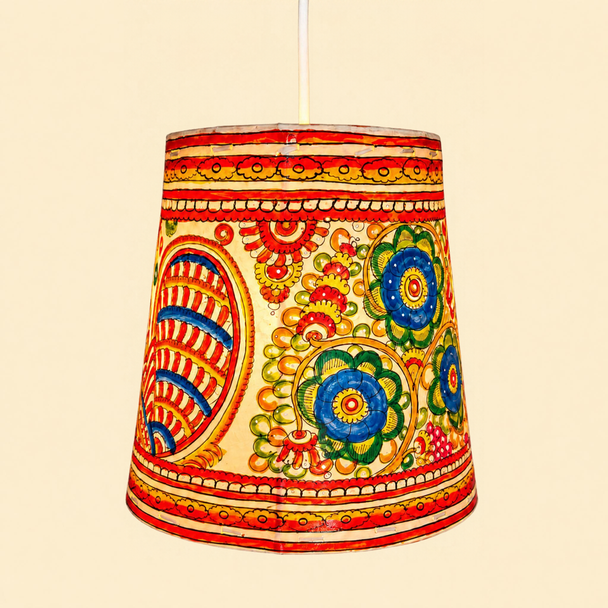 Sthula's Multicolor Peacock Floral Hanging Lamp