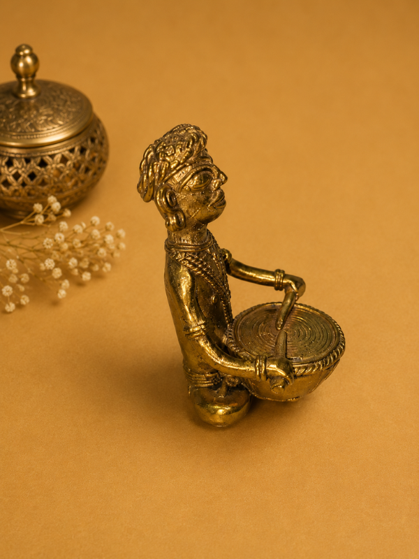 Sthula's Brass Tribal Musician Figurine