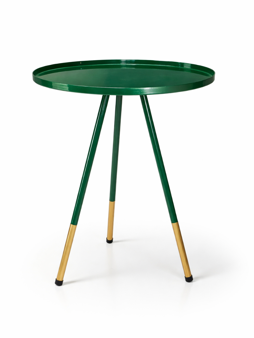sthula's Handcrafted Modern Green Metal Side Table