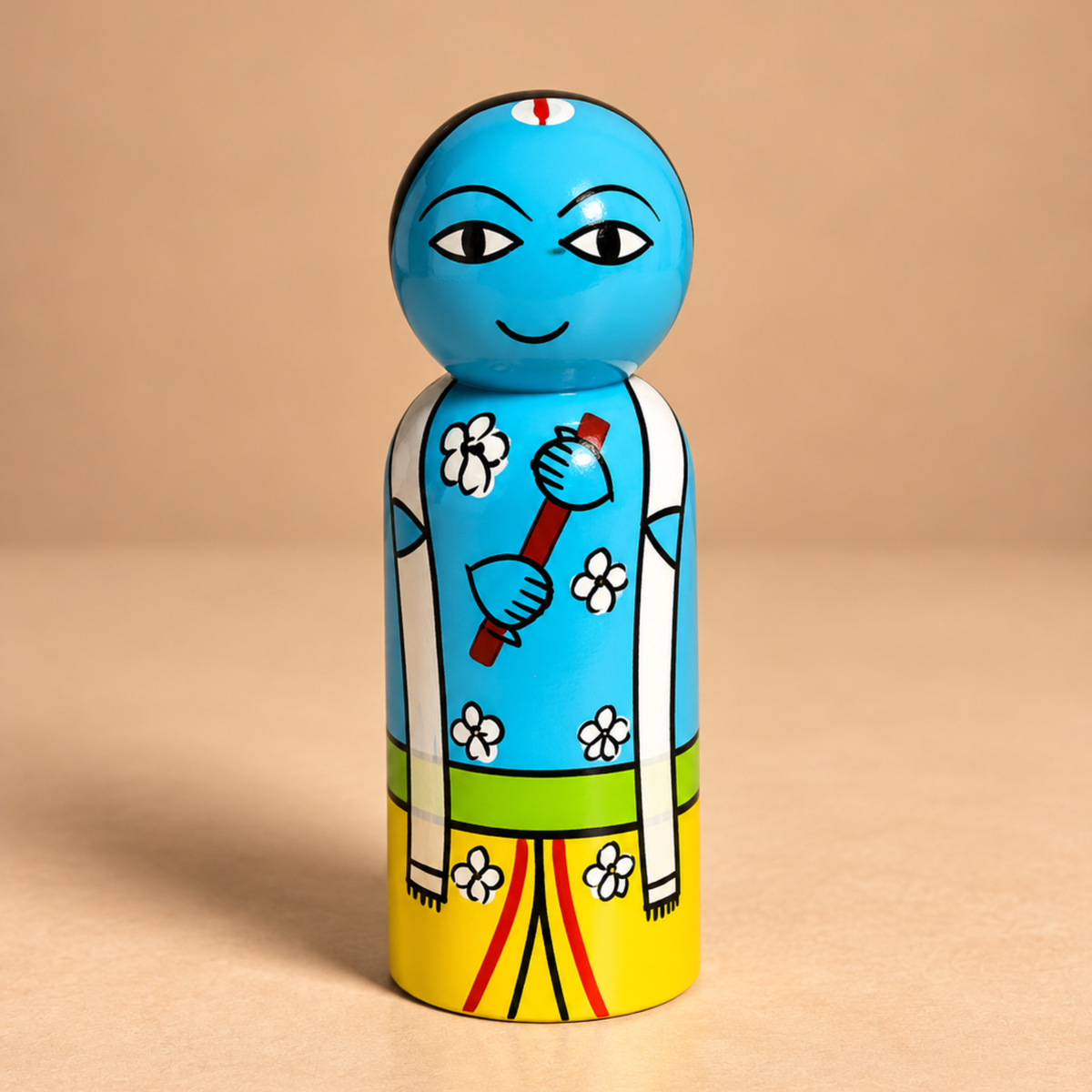 Sthula's Multicolor Wooden Traditional Couple Doll Set
