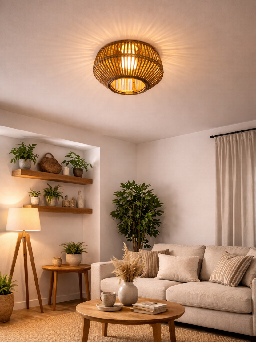 Sthula's Handmade Brown Bainth Ceiling Light Fixture