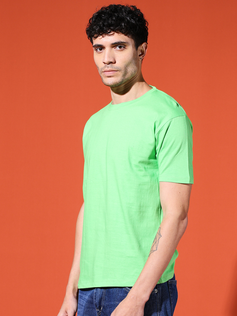 Sthula's Men Perrot Green Cotton T-Shirt