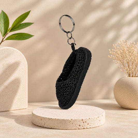 Sthula's Handmade Black Mini Shoe Keychain
