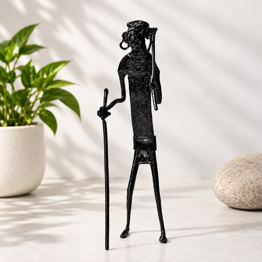Sthula's  Handmade Black Metal Tribal Man Figurine