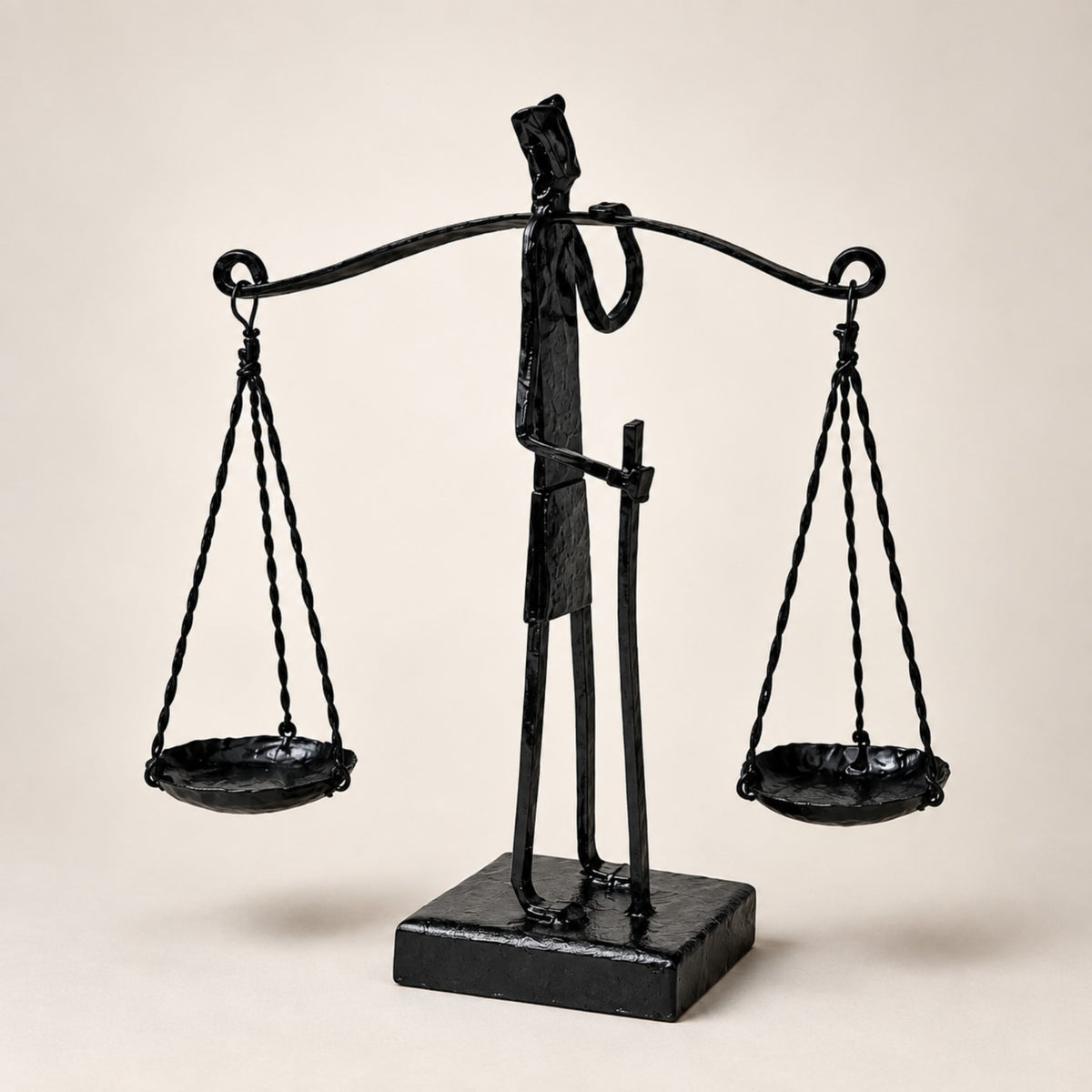 Sthula's Handmade Black Metal Balance Scale Showpiece