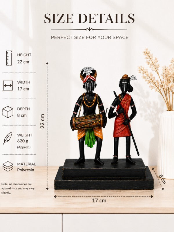 Sthula's Handmade Tribal Musician Couple Figurine