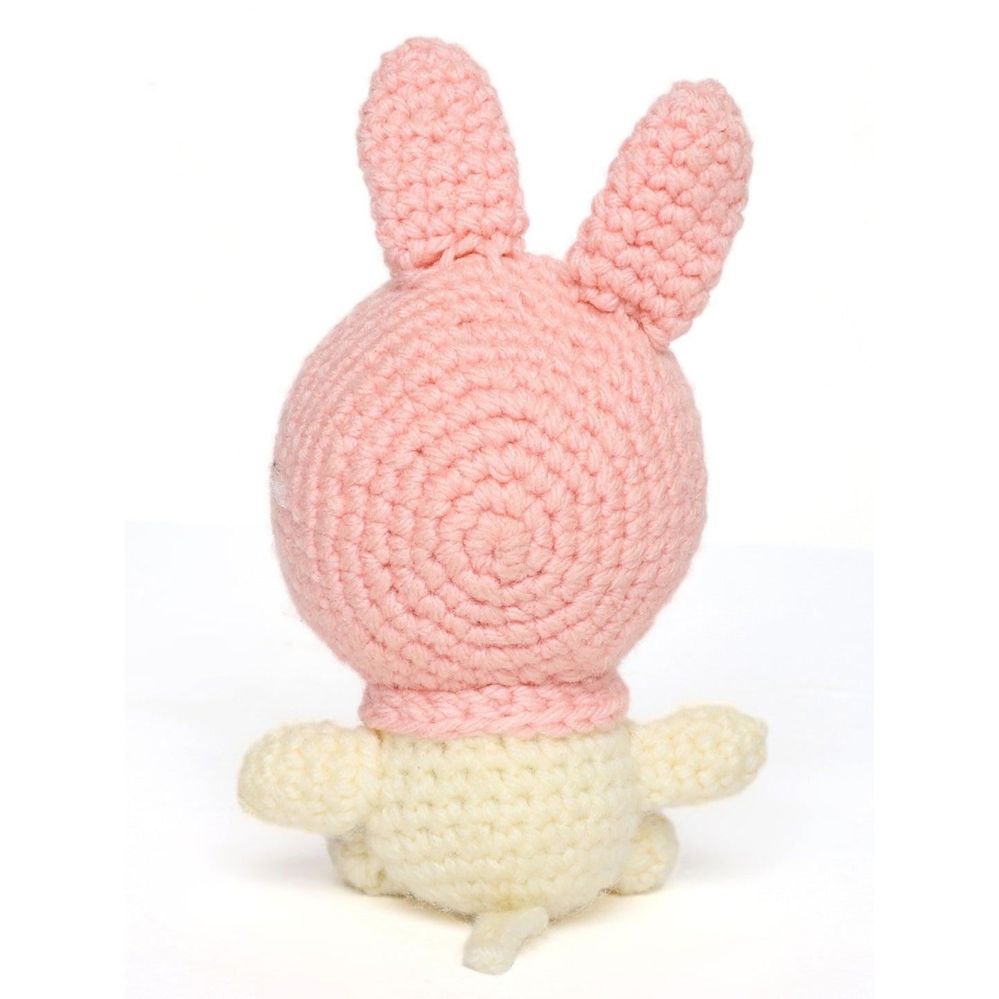 Sthula's  Handmade Crochet Pink Bunny Doll with Soft Cream Body