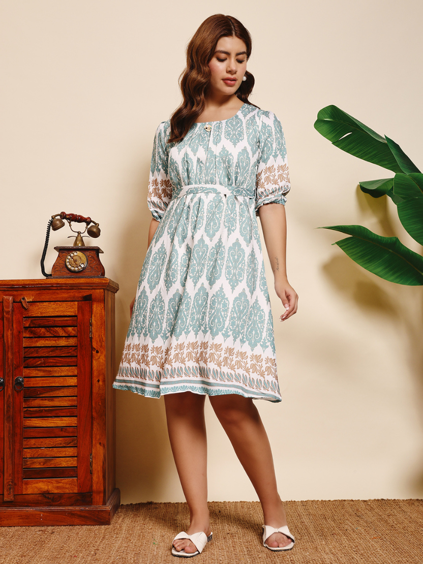 Sthula's Green Cotton Dress