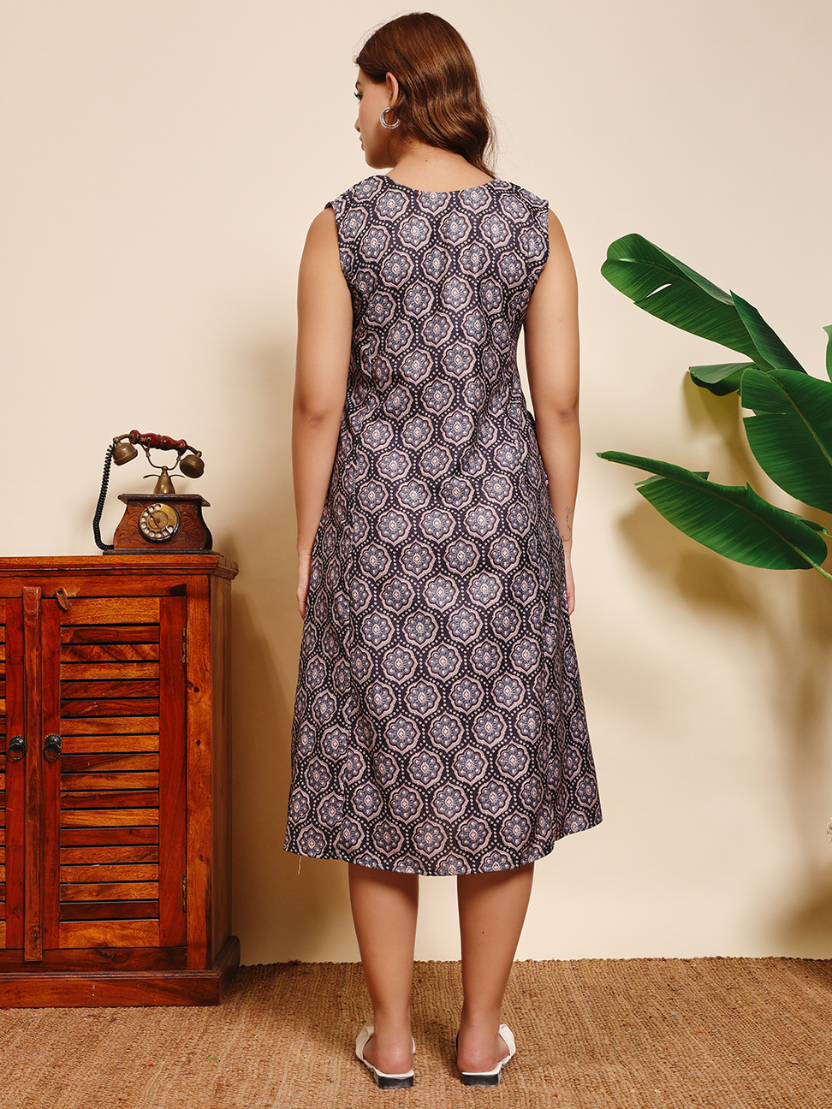 Sthula's Dark Blue Cotton Dress