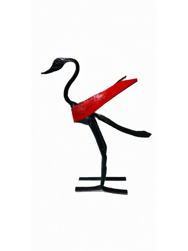 Sthula's Handmade Red Swan Metal Figurine
