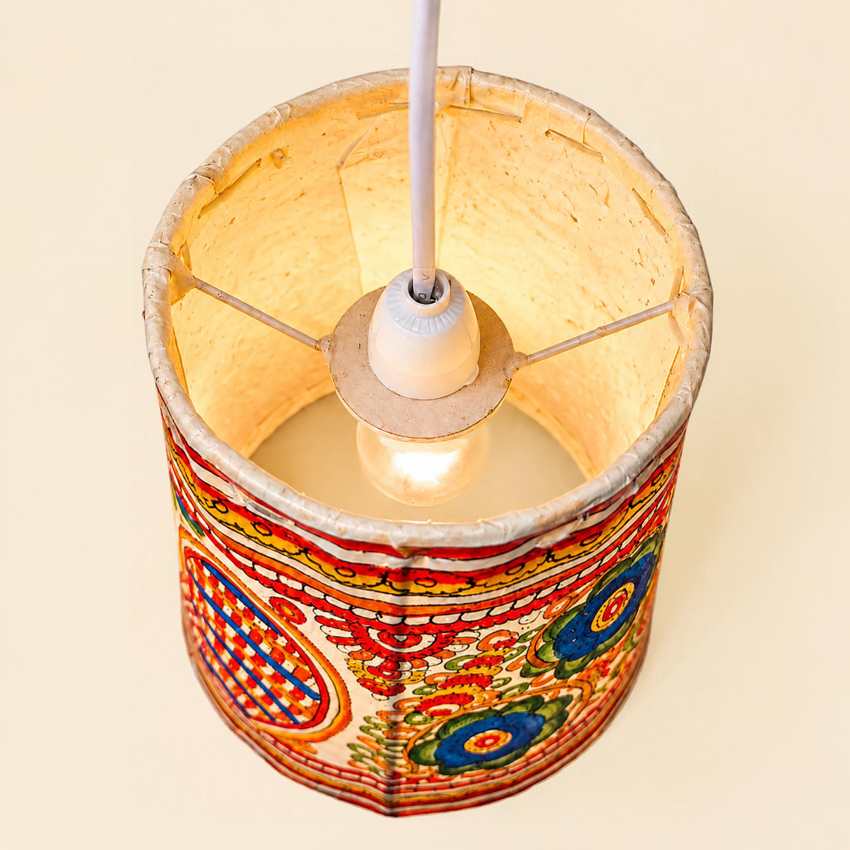 Sthula's Multicolor Peacock Floral Hanging Lamp