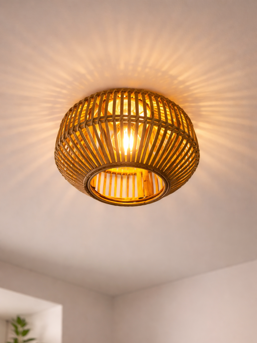 Sthula's Handmade Brown Bainth Ceiling Light Fixture