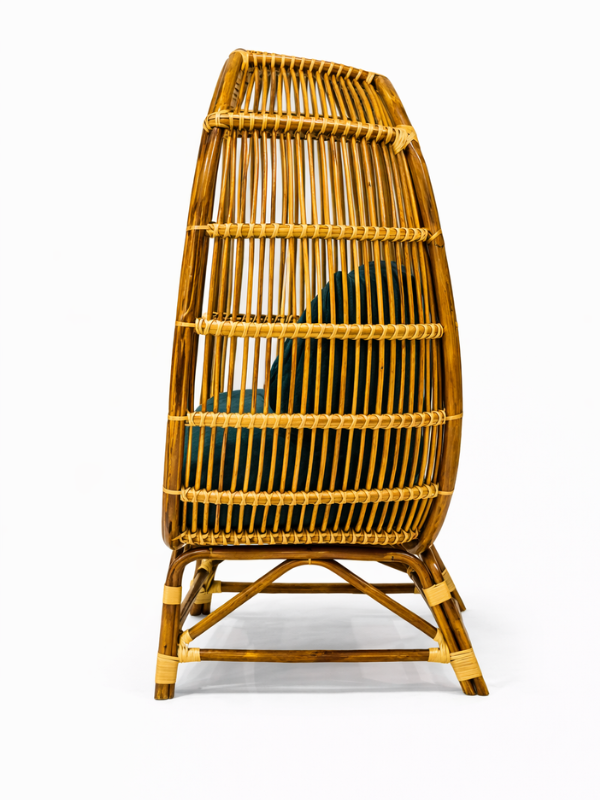 Sthula's Natural Brown Handmade Rattan Egg Chair | Premium Cane Accent Chair