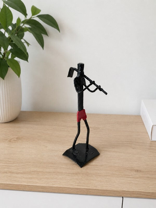 Sthula's Handmade Tribal Flute Player Figurine