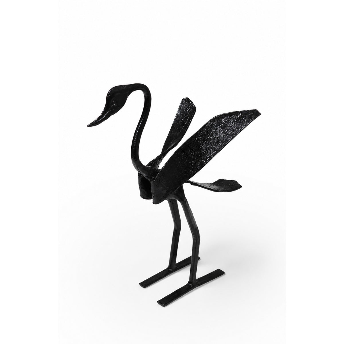 Sthula's Handmade Black Metal Swan Figurine