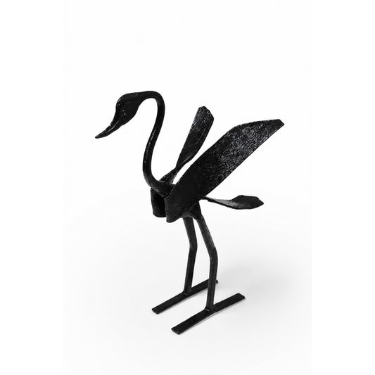 Sthula's Handmade Black Metal Swan Figurine