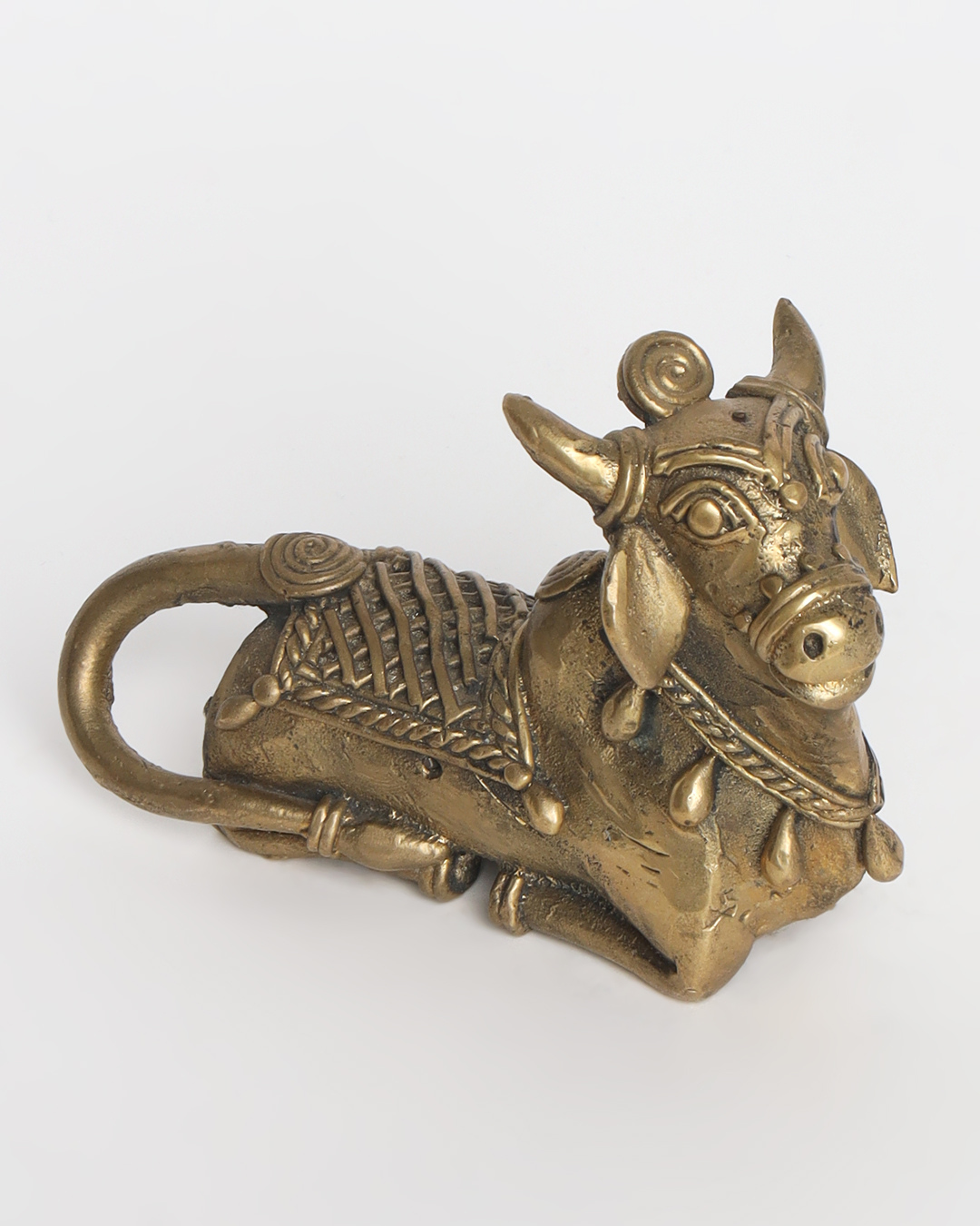 Sthula's Handcrafted Dokra Metal Cow Showpiece