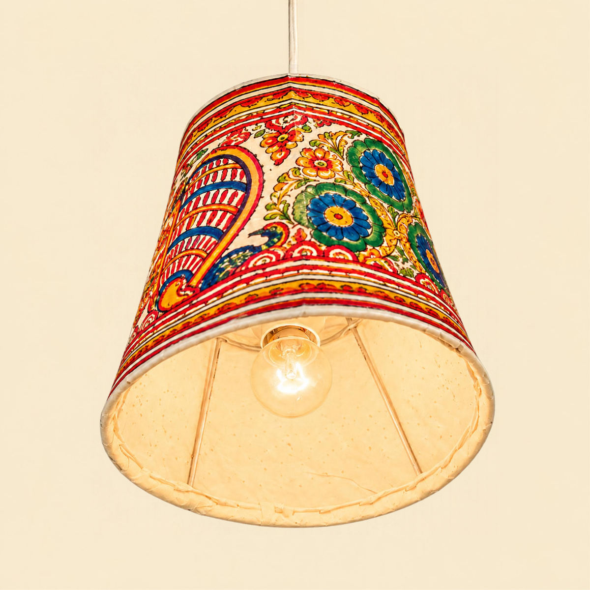Sthula's Multicolor Peacock Floral Hanging Lamp
