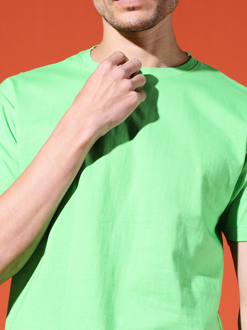 Sthula's Men Perrot Green Cotton T-Shirt