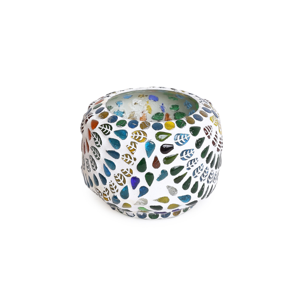 Sthula's Mosaic Floral Table Lamp – Multicolor, Glass