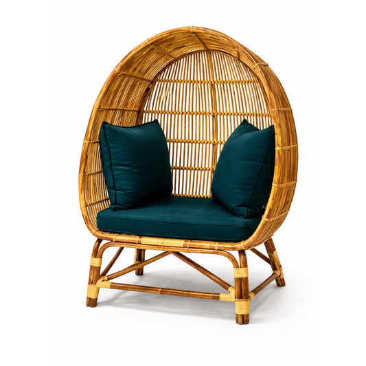 Sthula's Rattan Cane Peacock Chair – Natural Brown Handcrafted Lounge Chair