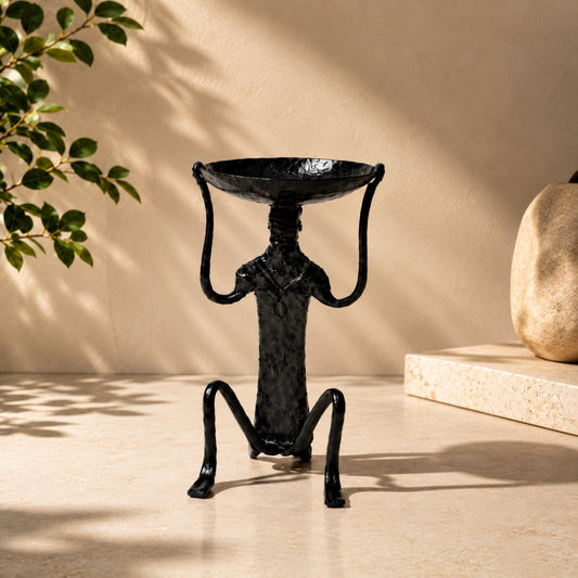 Sthula's Handmade Black Metal Human Candle Holder