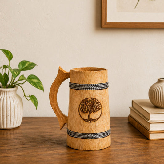 Sthula's Handmade Wooden Brown Bear Design Mug