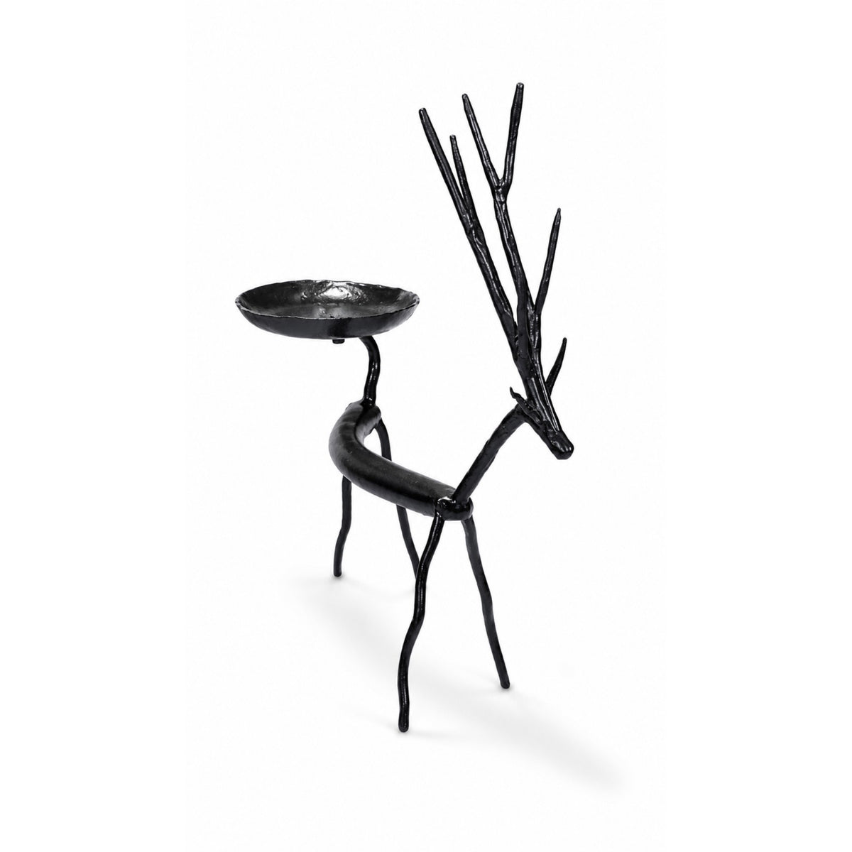 Sthula's Handmade Black Metal Deer Candle Holder