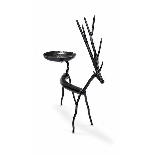 Sthula's Handmade Black Metal Deer Candle Holder
