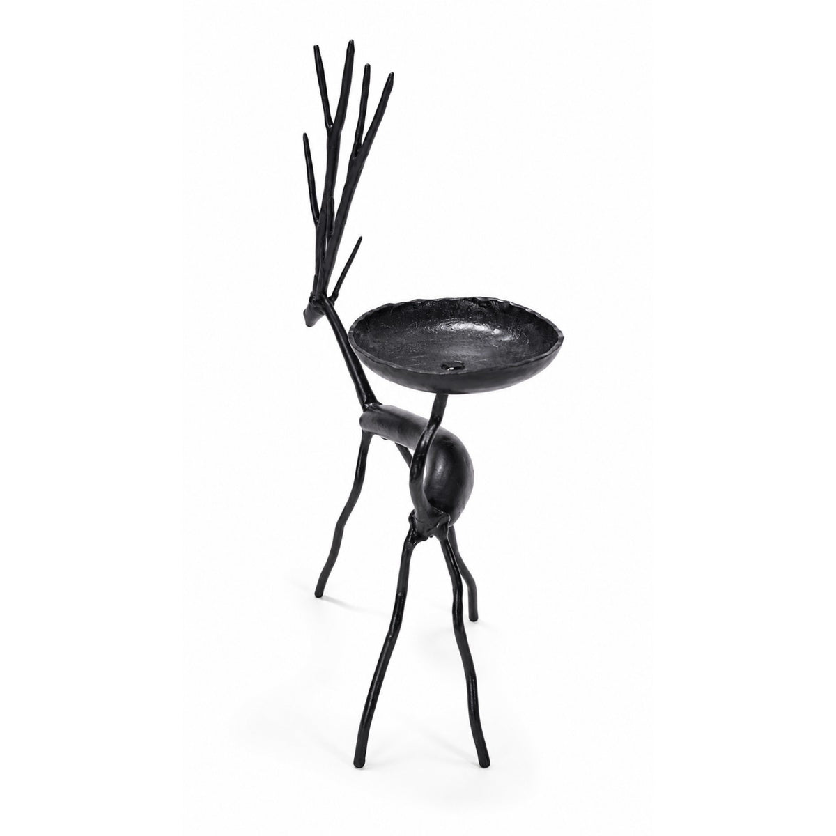Sthula's Handmade Black Metal Deer Candle Holder
