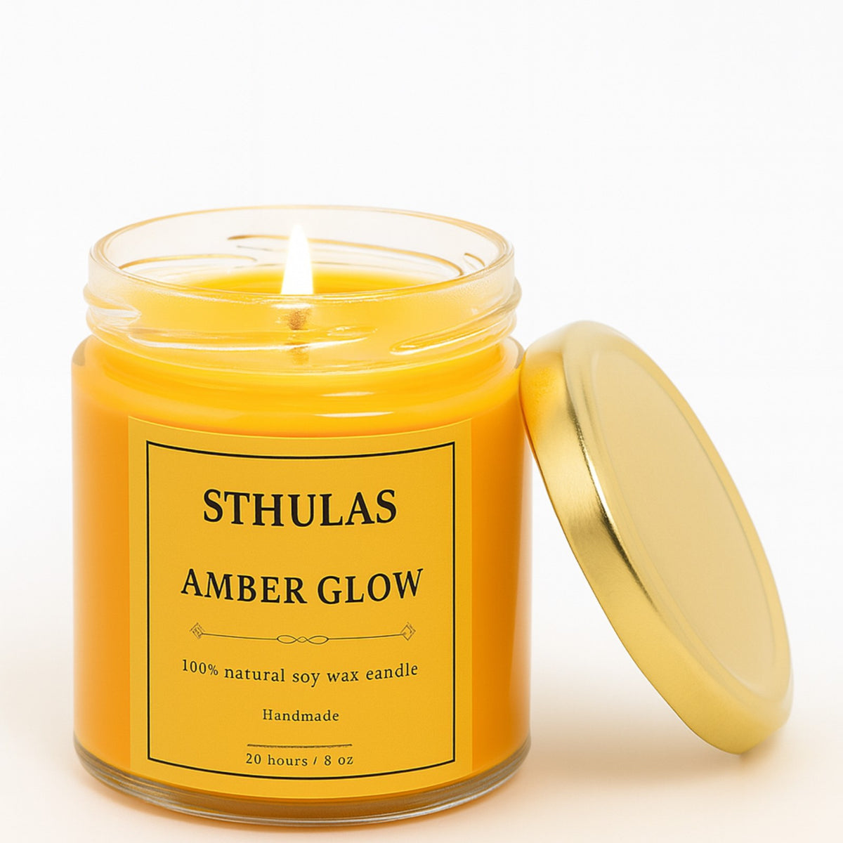 Sthula's Amber Glow Scented Soy Wax Candle
