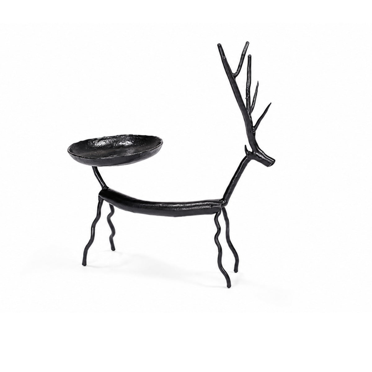 Sthula's Handmade Black Metal Deer Candle Holder