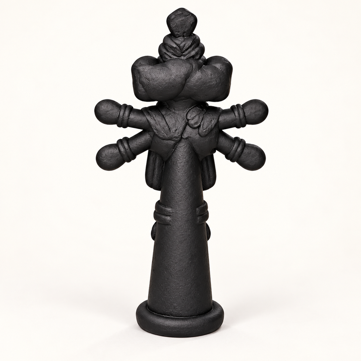 Sthula's Handmade Black Terracotta Standing Ganesha Idol