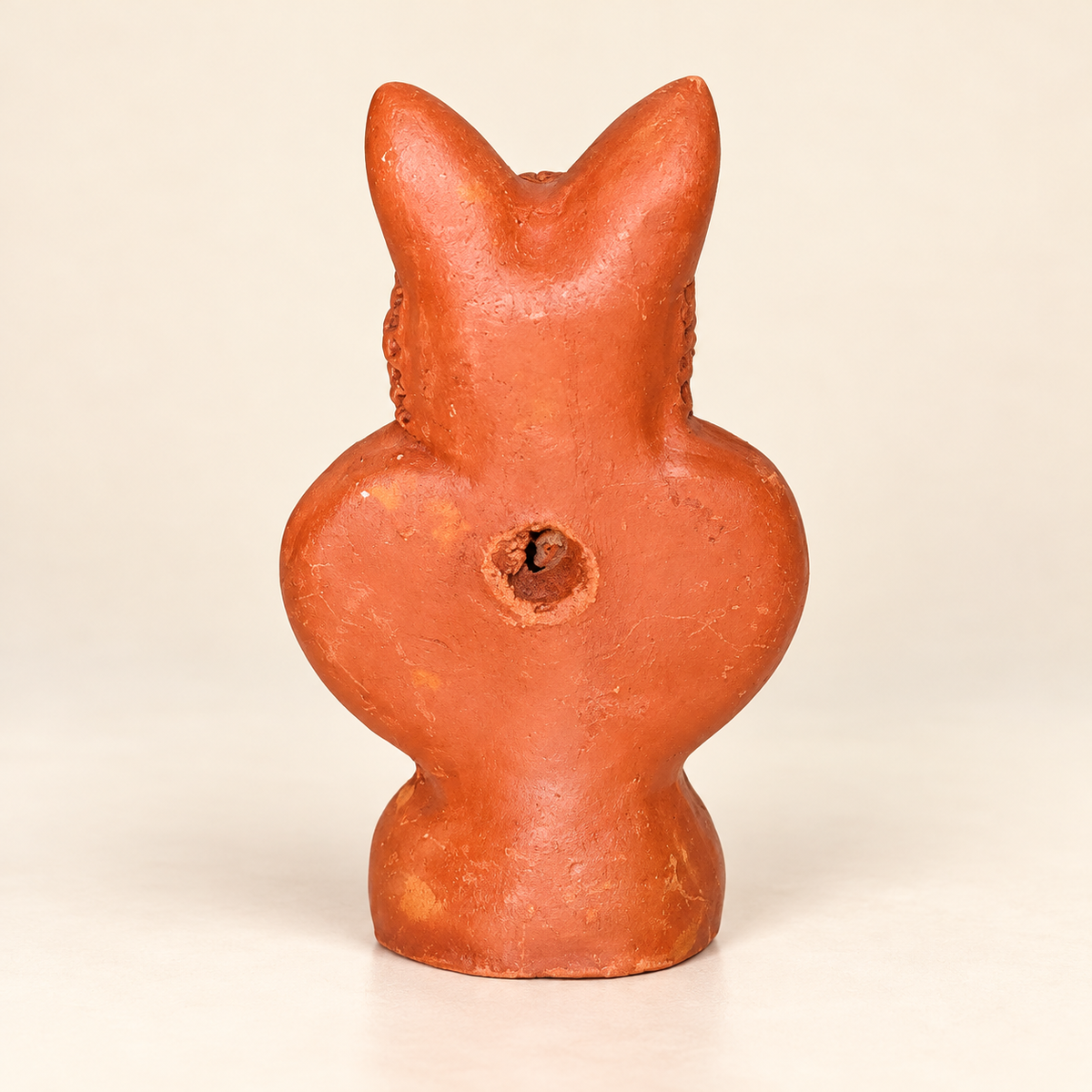 Sthula's Handmade Terracotta Orange Owl Showpiece