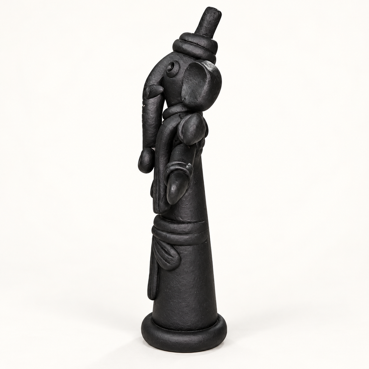 Sthula's Handmade Black Terracotta Standing Ganesha Idol