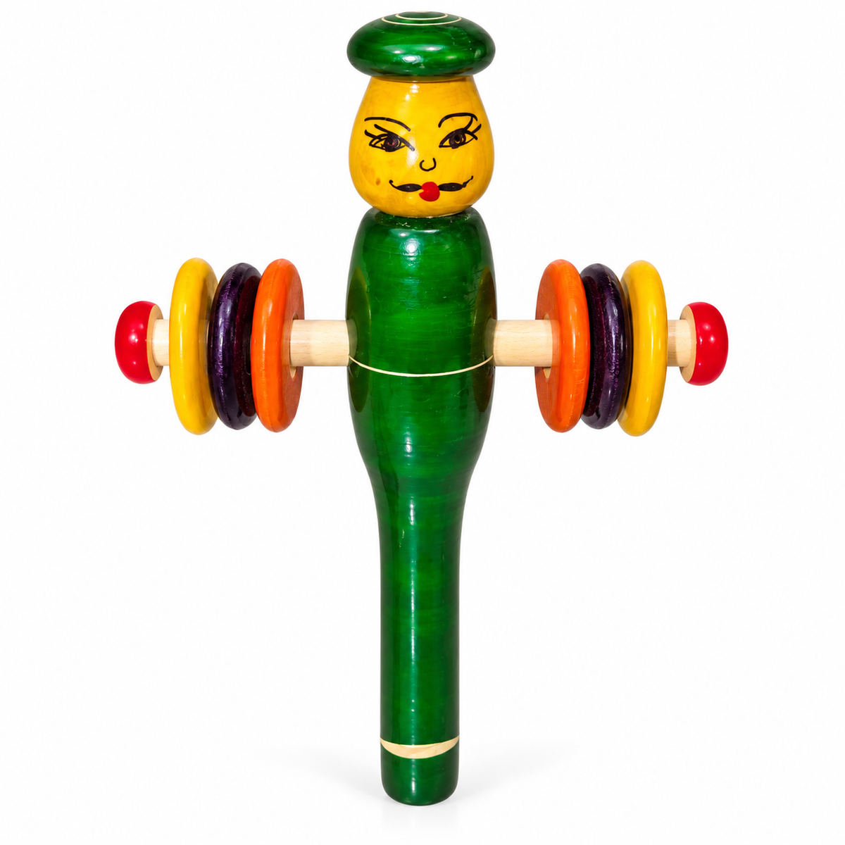 Sthulas Multicolor Wooden Traditional Doll Rattle