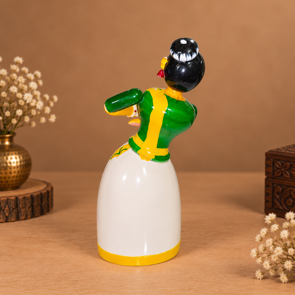 Sthulas Multicolor Traditional Dancer Wooden Figurine