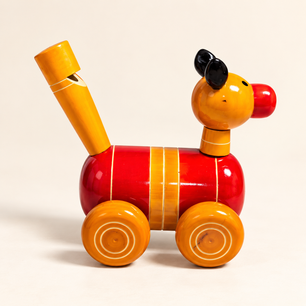 Sthula's Multicolor Wooden Dog Toy Showpiece