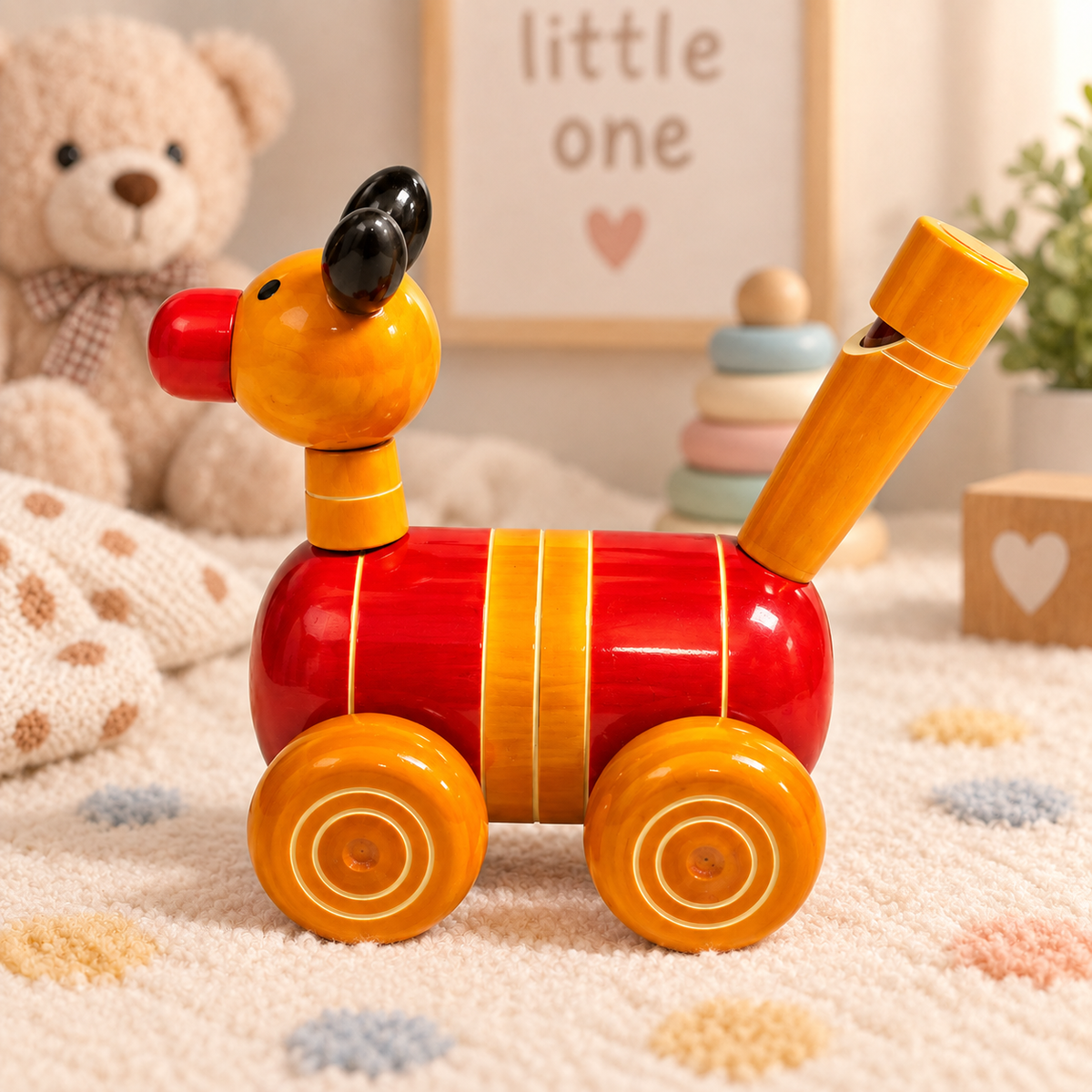 Sthula's Multicolor Wooden Dog Toy Showpiece