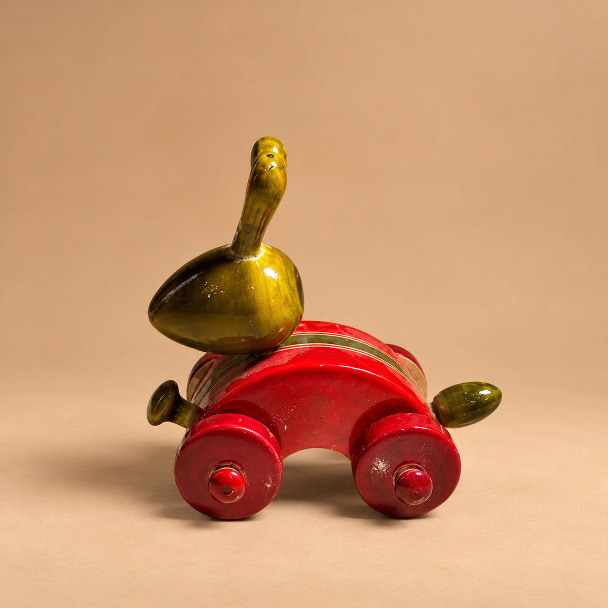 Sthula's Red and Green Wooden Rabbit Toy