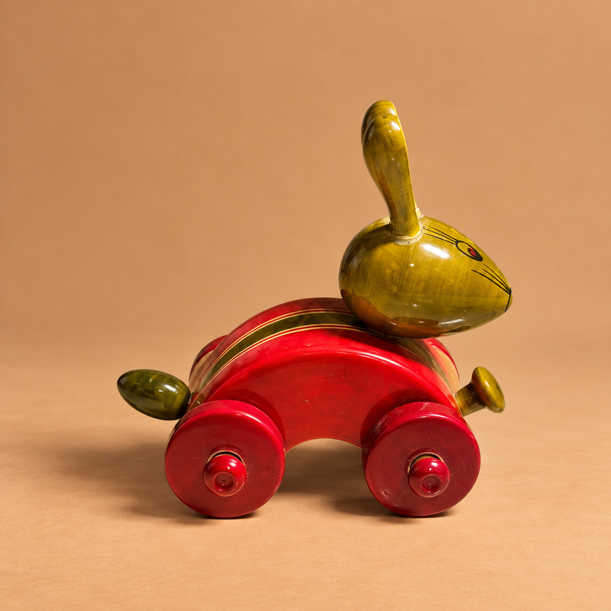 Sthula's Red and Green Wooden Rabbit Toy