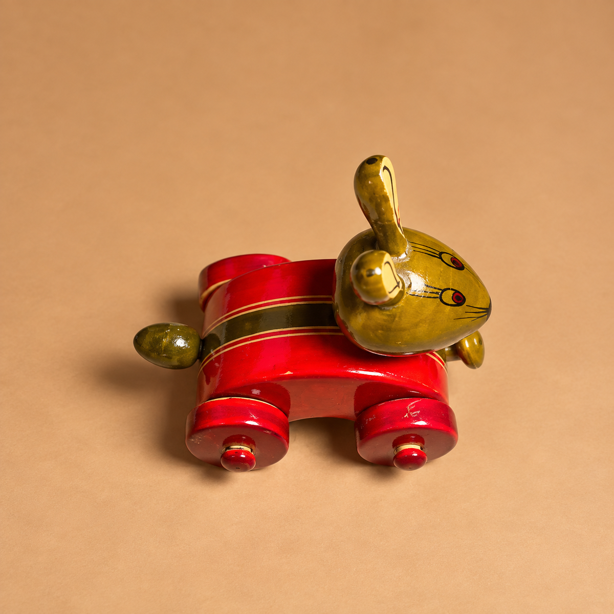 Sthula's Red and Green Wooden Rabbit Toy